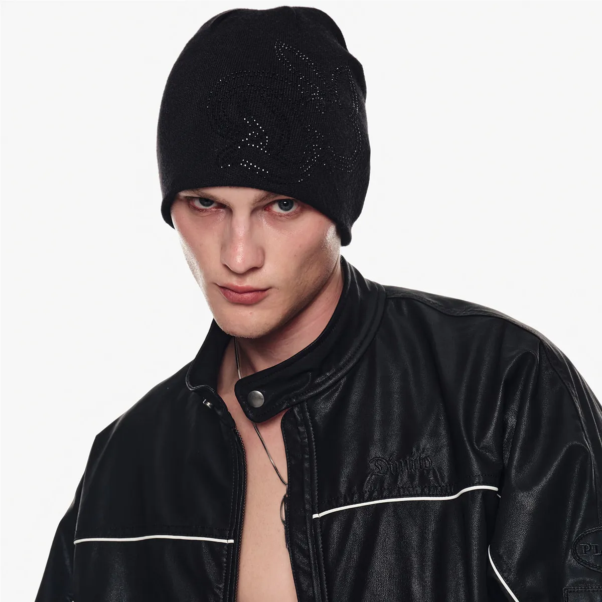 2526 PLAYBOY DIMITO CHARMSTONE BEANIE BLACK