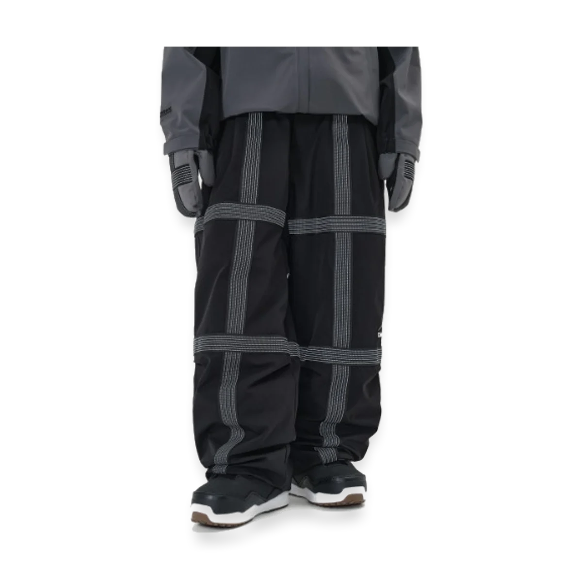 2526 DIMITO REFLECTIVE LINE BANDED PANTS WIDE FIT LV.2 BLACK
