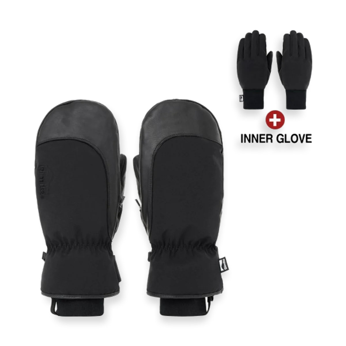 2526 DIMITO LEATHER 3-WAY OPEN MITTEN BLACK