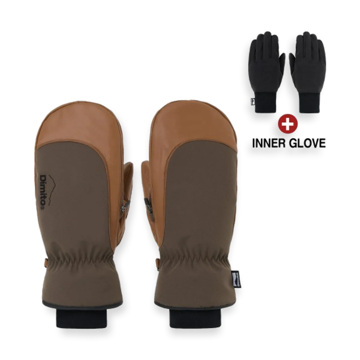 2526 DIMITO LEATHER 3-WAY OPEN MITTEN MUD