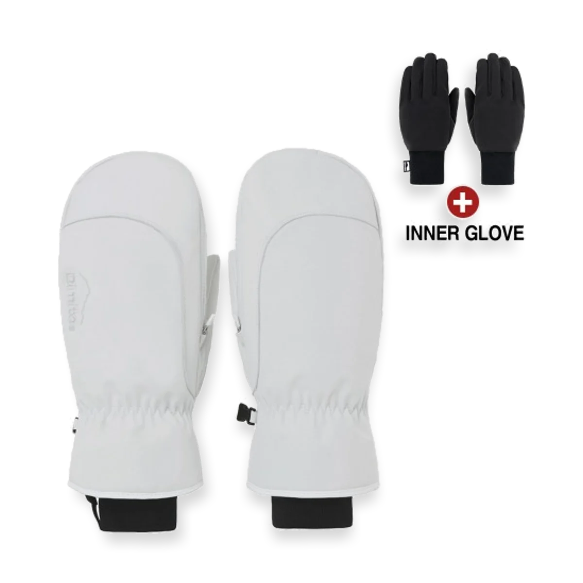 2526 DIMITO LEATHER 3-WAY OPEN MITTEN COOL WHITE