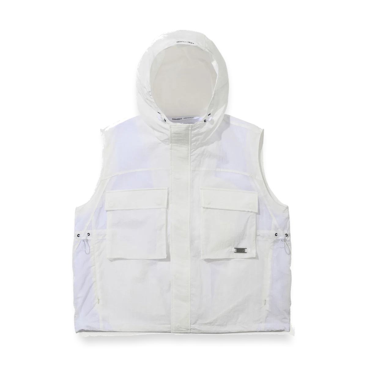 2526 Big Pocket Hooded Vest White