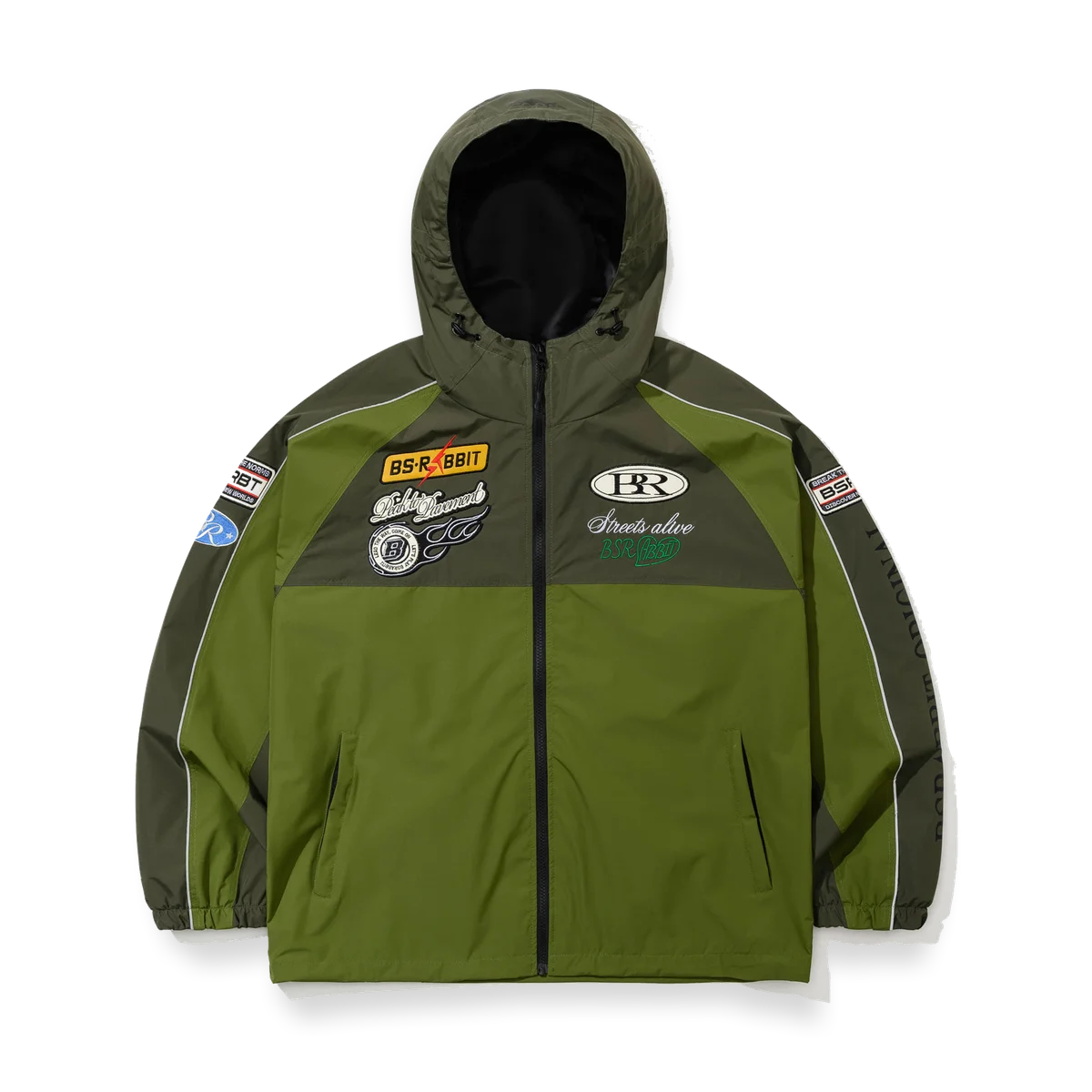 2526 Patched Utility Hooded Jacket Green