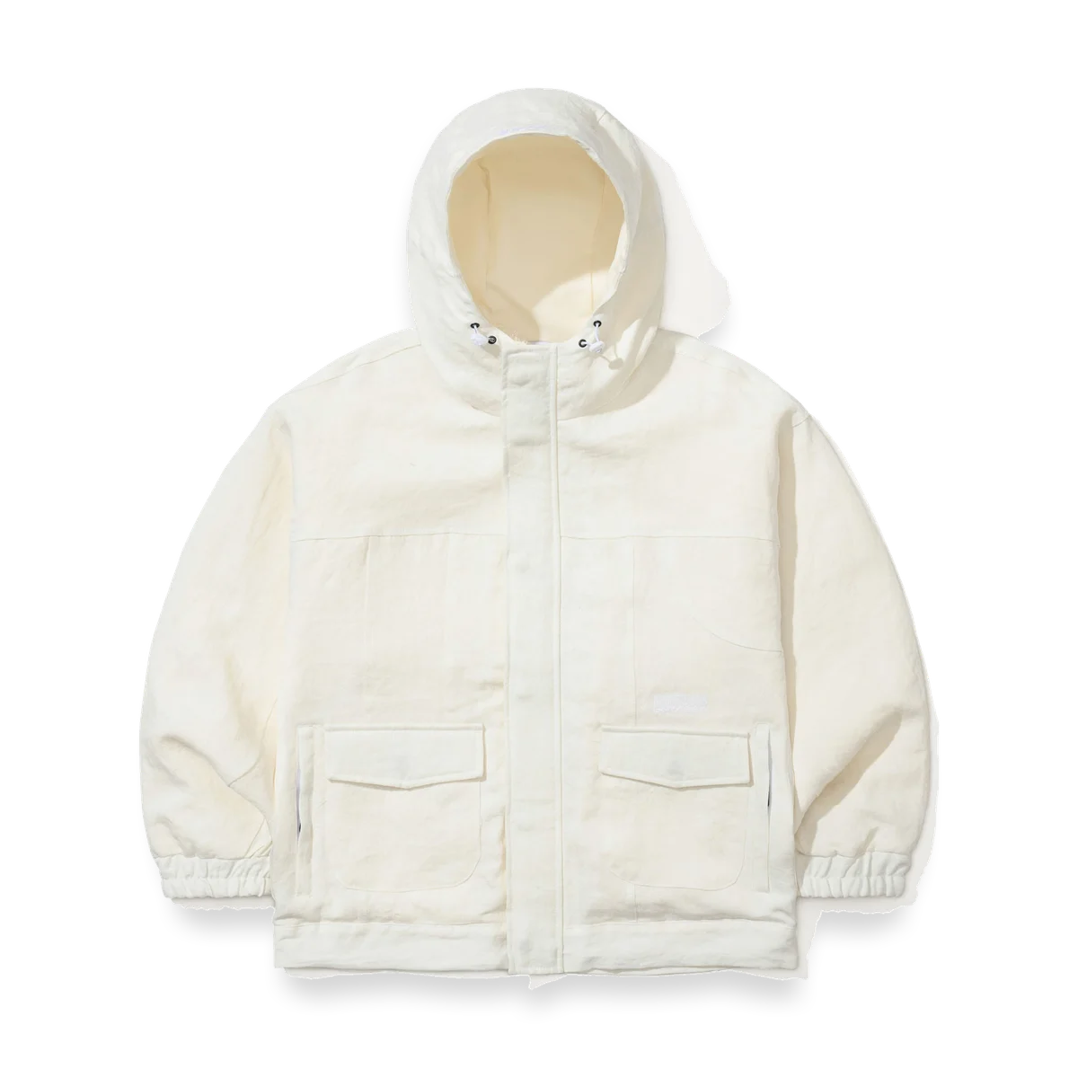 2526 Classy Linen Wide Hooded Jacket Ivory