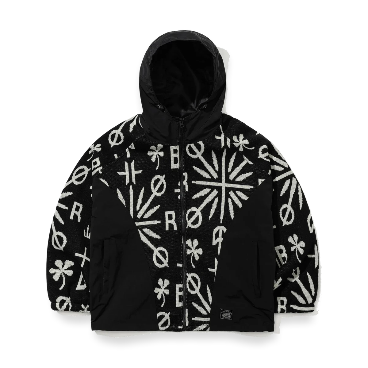 2526 Br Jacquard Hooded Jacket Black