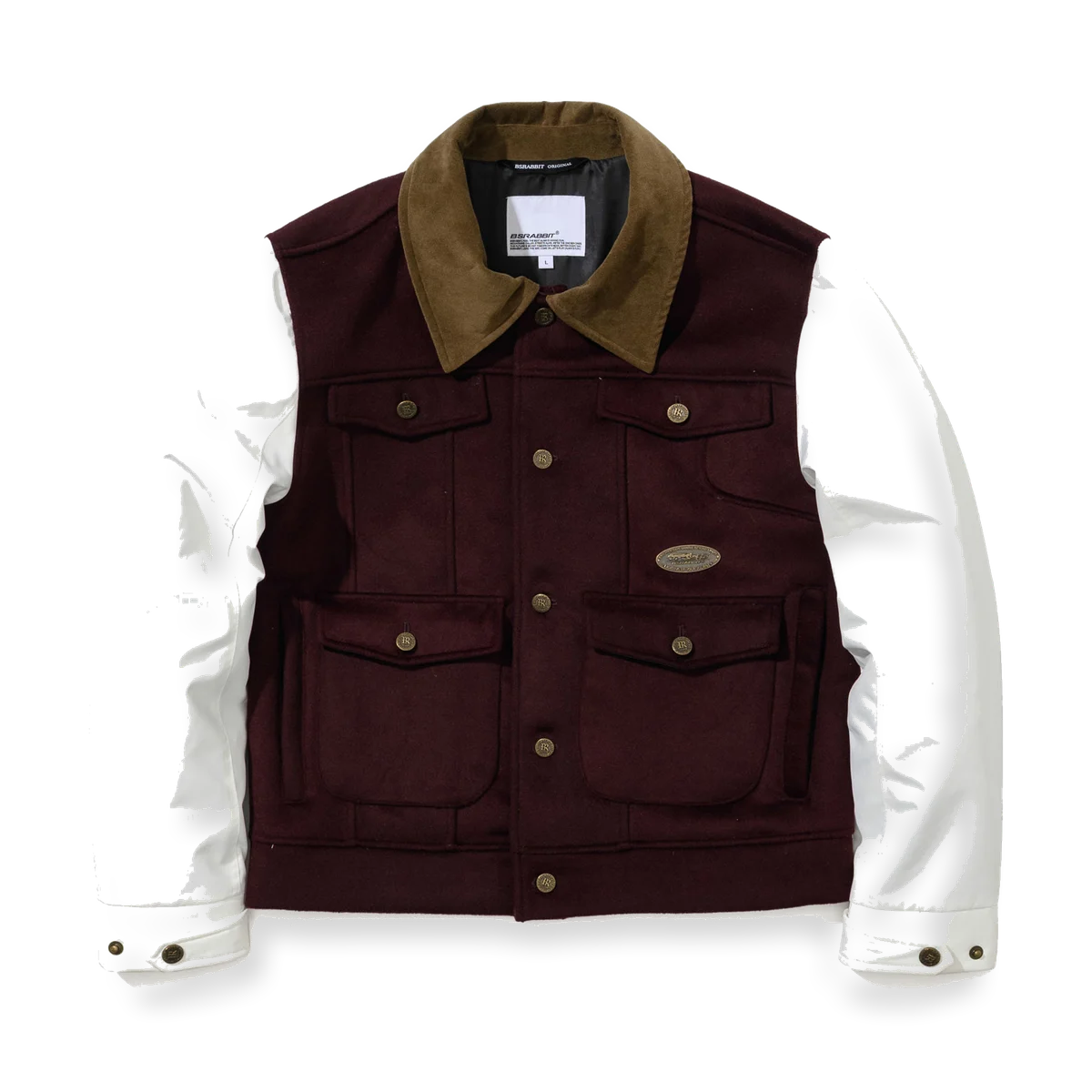 2526 Mixed Wide Work Jacket Burgundy