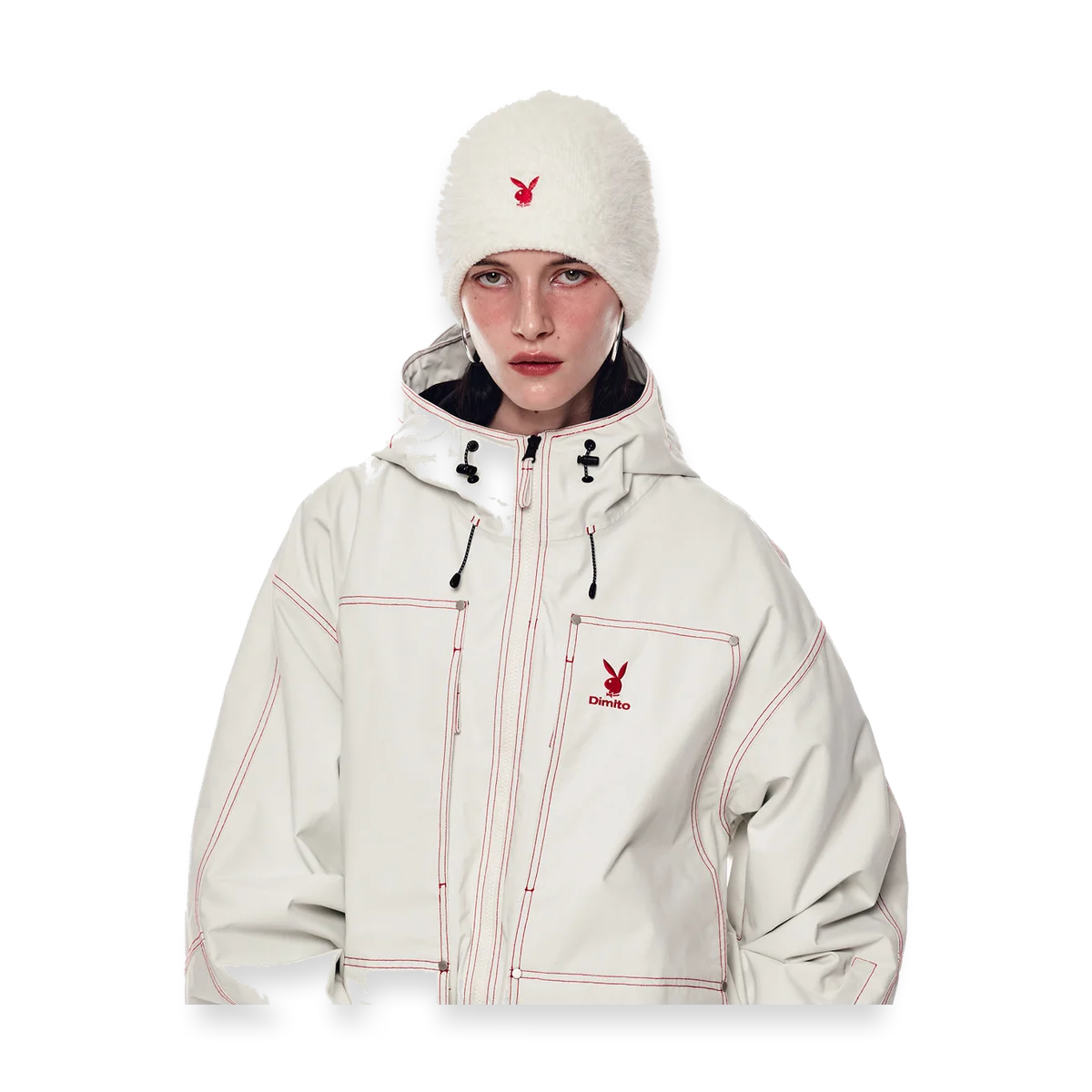 2526 PLAYBOY DIMITO MOHAIR BEANIE WHITE