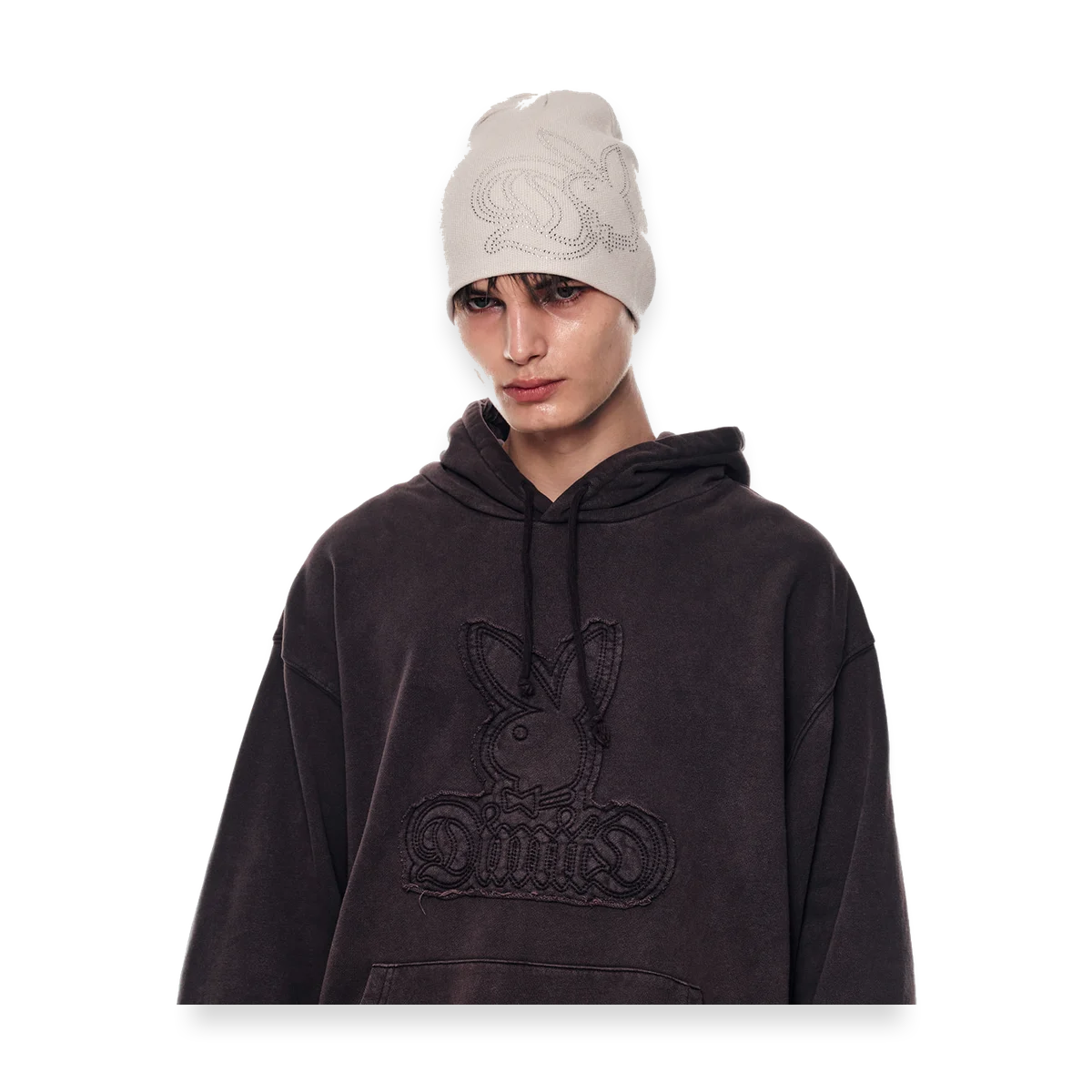 2526 PLAYBOY DIMITO CHARMSTONE BEANIE GREY
