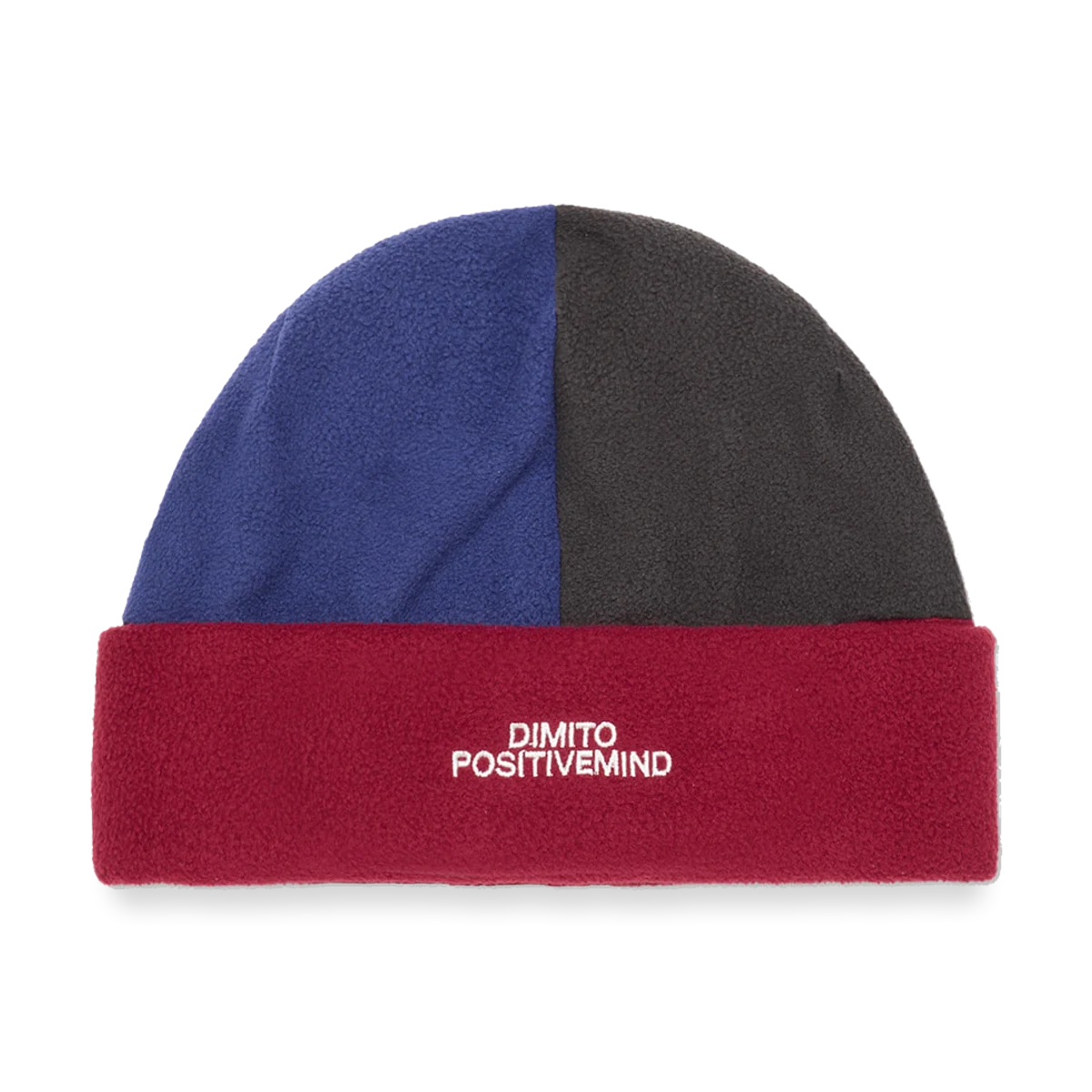 2526 DIMITO COLOR BLOCK FLEECE BEANIE WINE