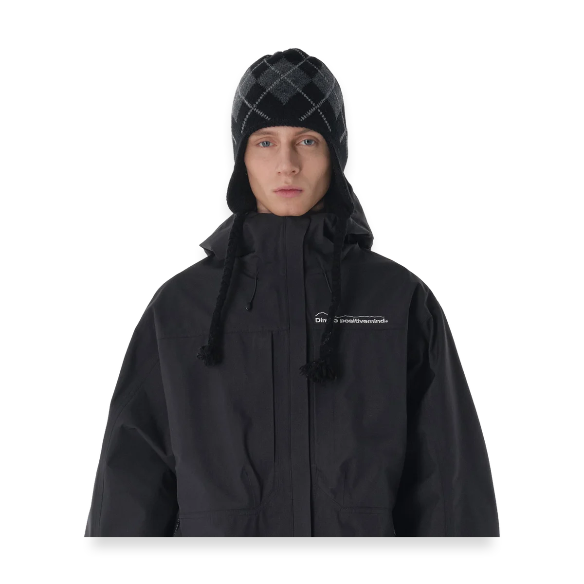 2526 DIMITO BASIC ARGYLE EAR FLAP BEANIE BLACK