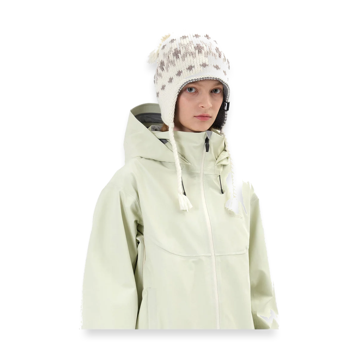 2526 DIMITO SIMPLE CROCHET EAR FLAP BEANIE WHITE