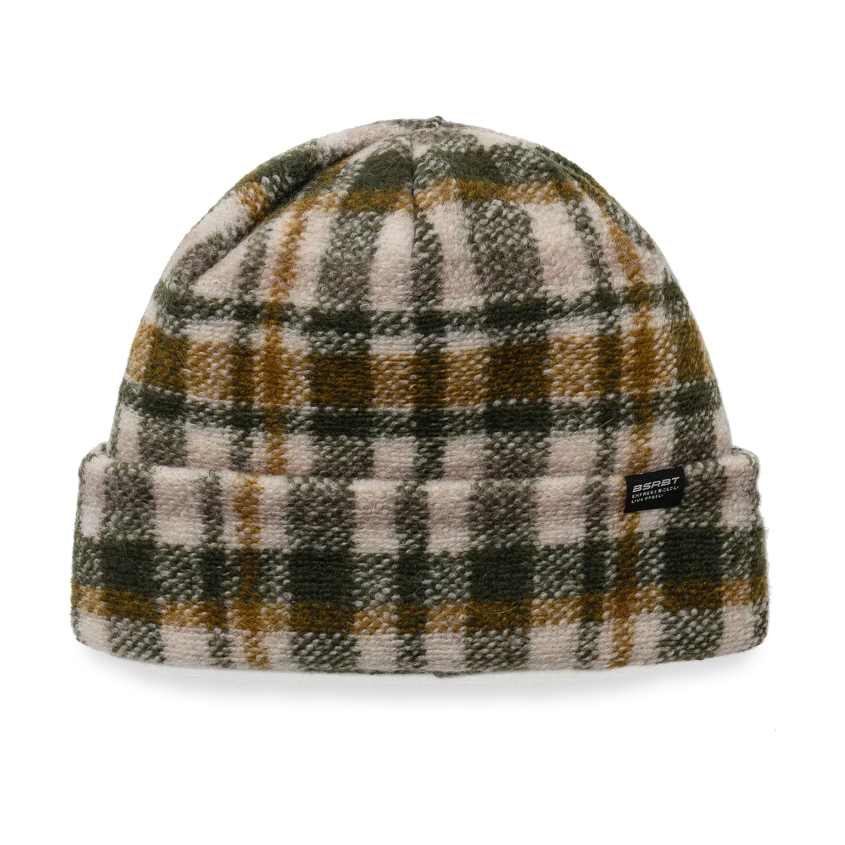 2526 Softly Wool Beanie Khaki Check