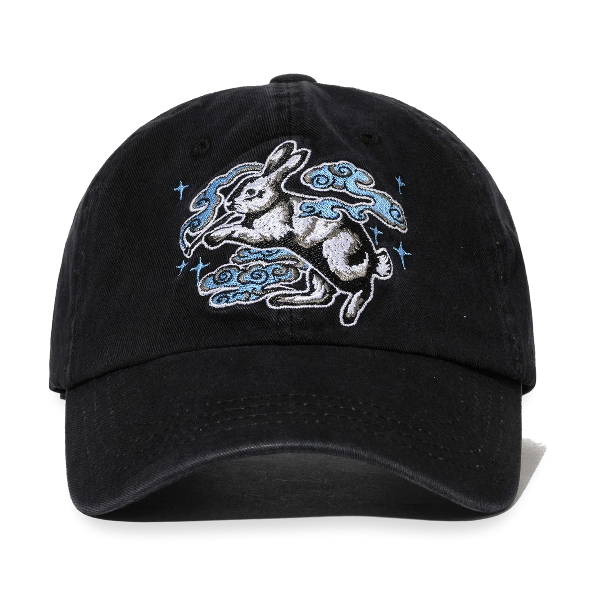 2526 Smoking Rabbit Printed Cap Black