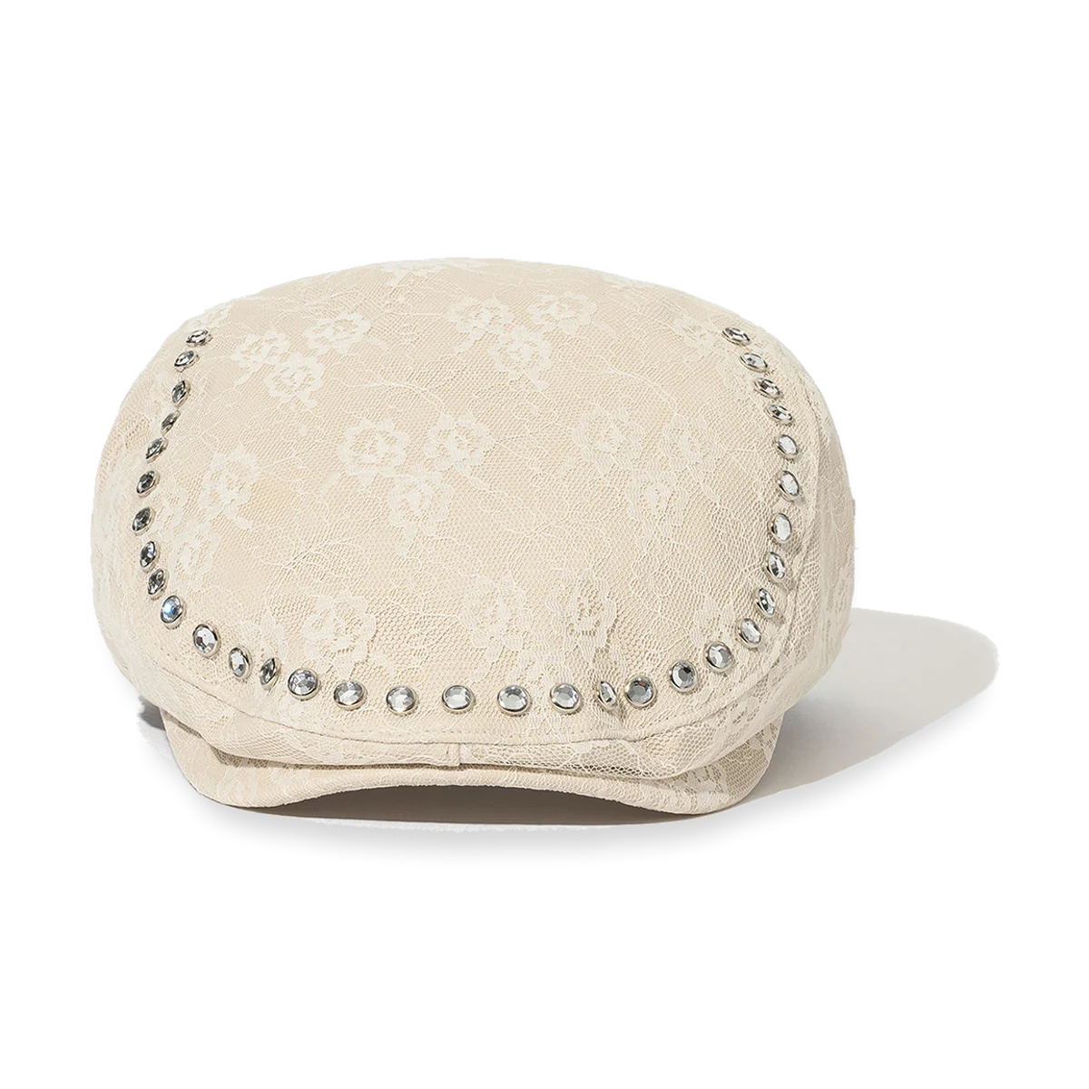 2526 Jeweled Hunting Cap Lace Leather