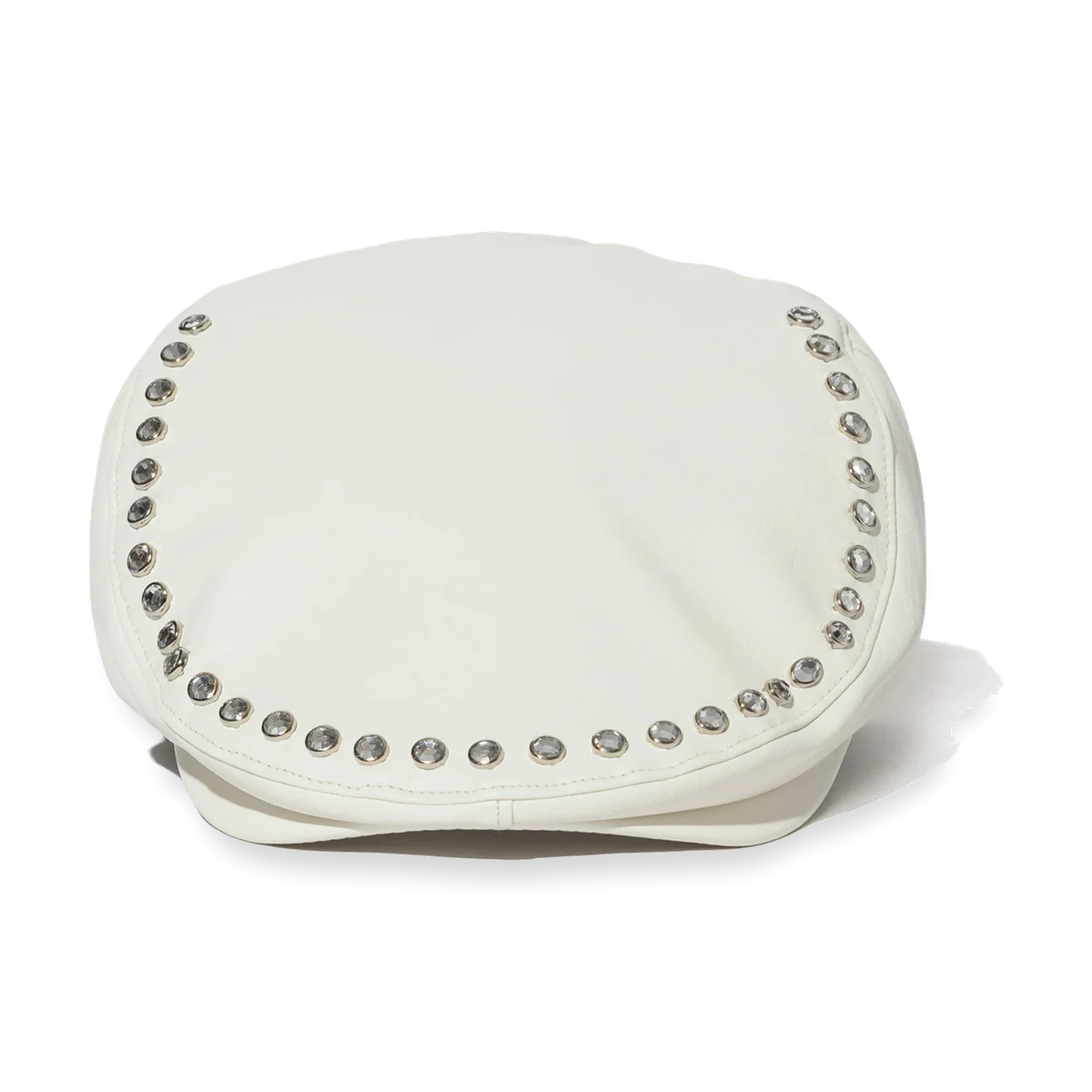 2526 Jeweled Hunting Cap Cream Leather