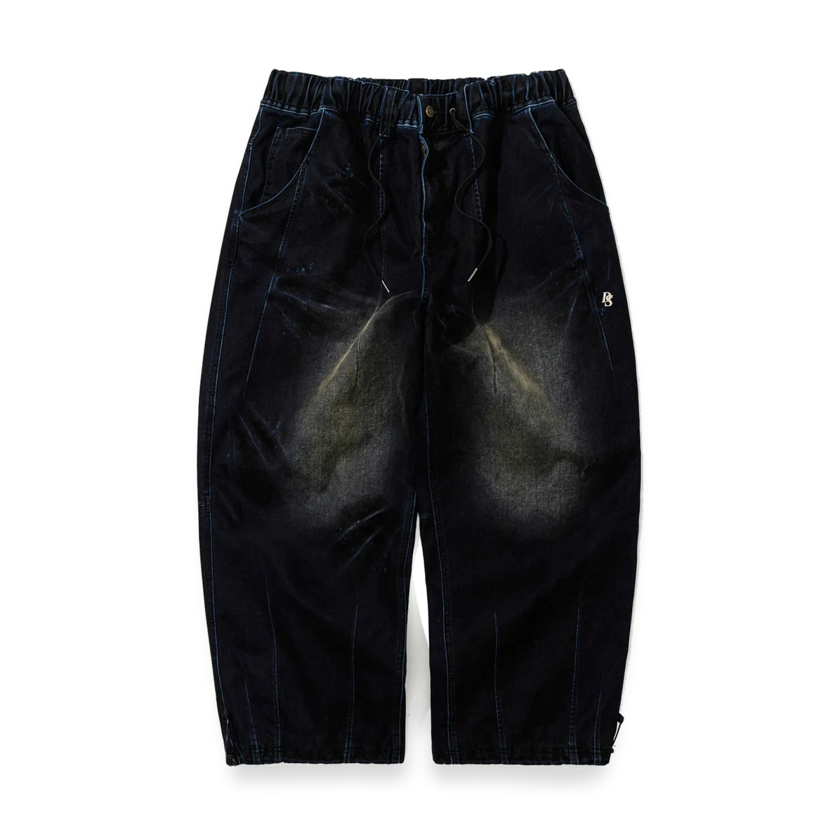 2526 Dsxbs Super Wide Pintuck Wax Real Denim Pants Worn Midnight Denim