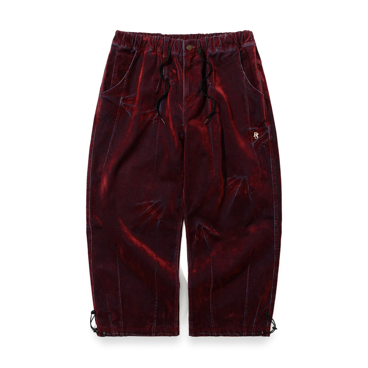 2526 Dsxbs Super Wide Pintuck Wax Real Denim Pants Worn Red Denim