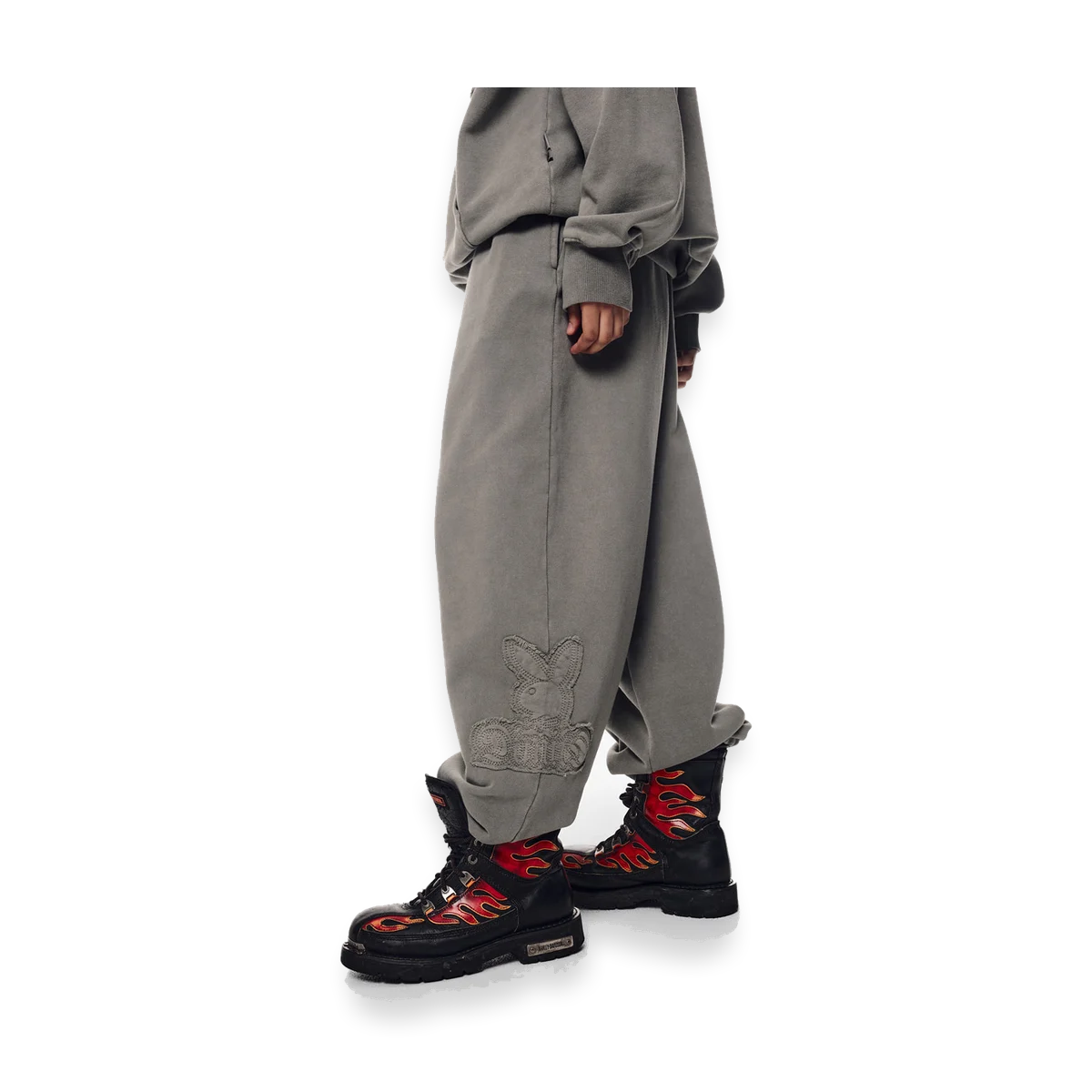 2526 PLAYBOY DIMITO BUNNY SWEATPANTS WASHED GREY