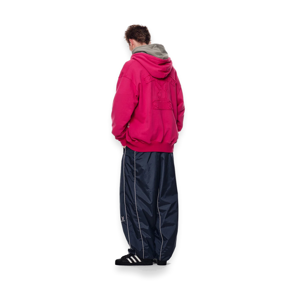 2526 PLAYBOY DIMITO BUNNY ZIP HOODIE WASHED PINK