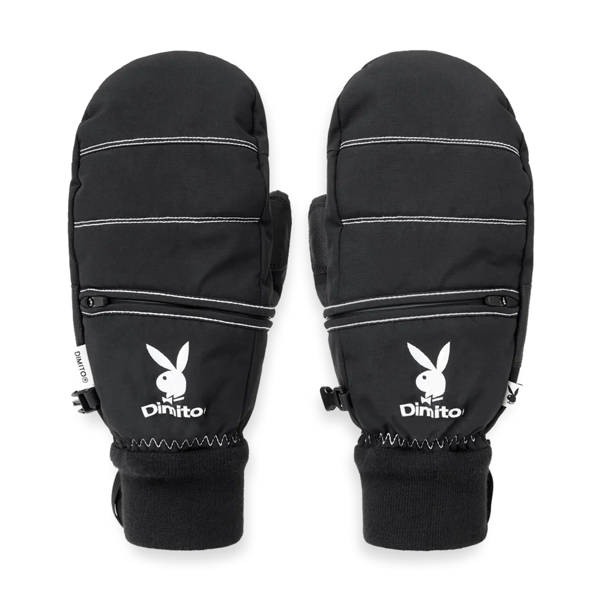 2526 PLAYBOY DIMITO STITCHED EASY ZIP MITTEN BLACK