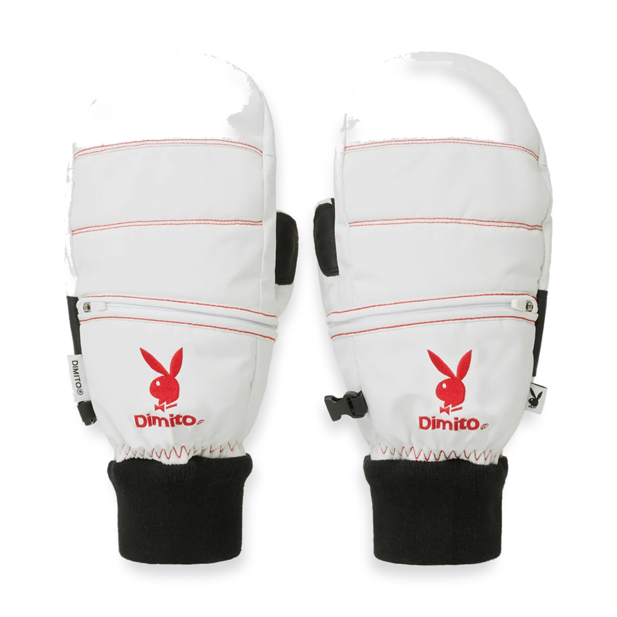 2526 PLAYBOY DIMITO STITCHED EASY ZIP MITTEN OFF WHITE