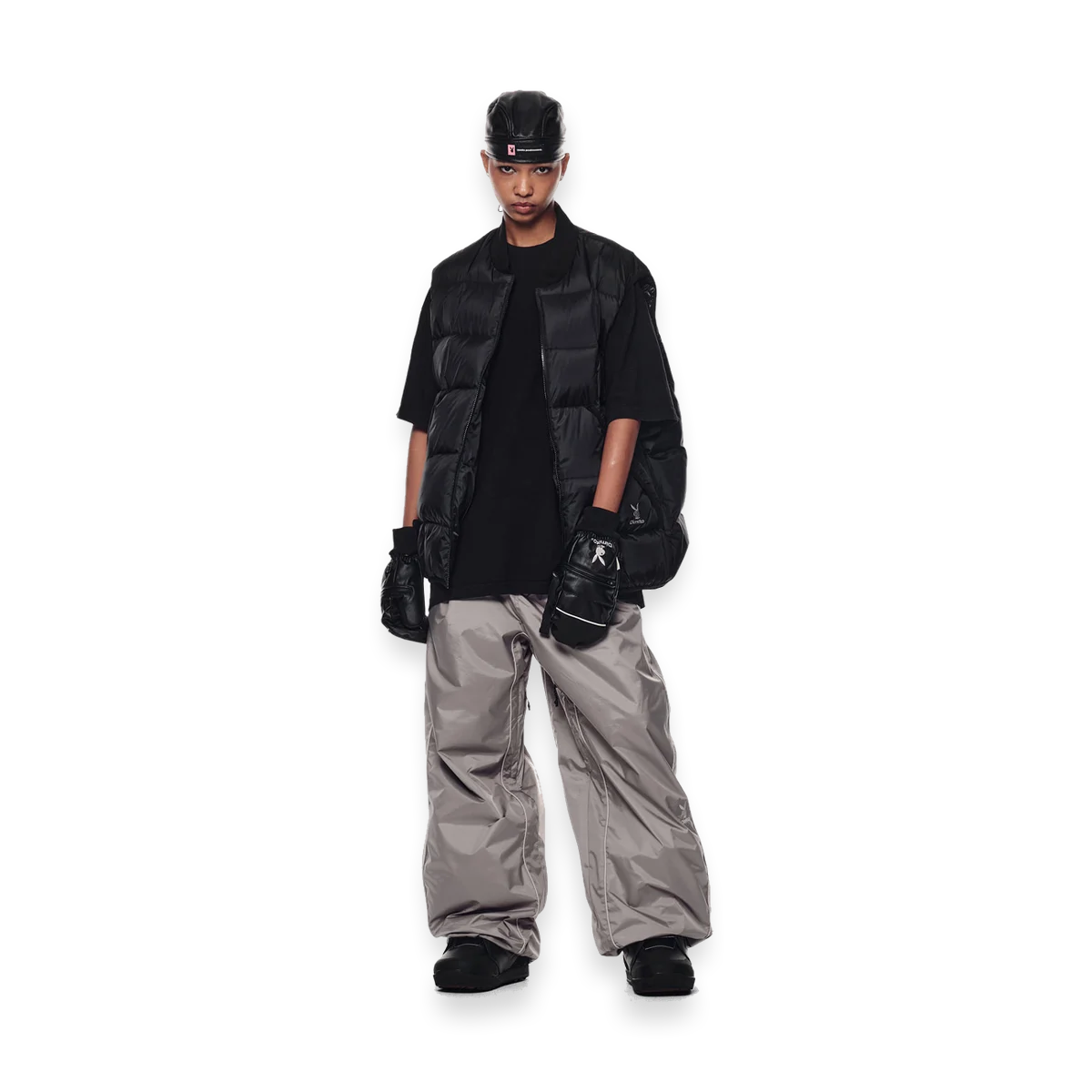 2526 PLAYBOY x DIMITO STITCHED DOWN VEST BLACK