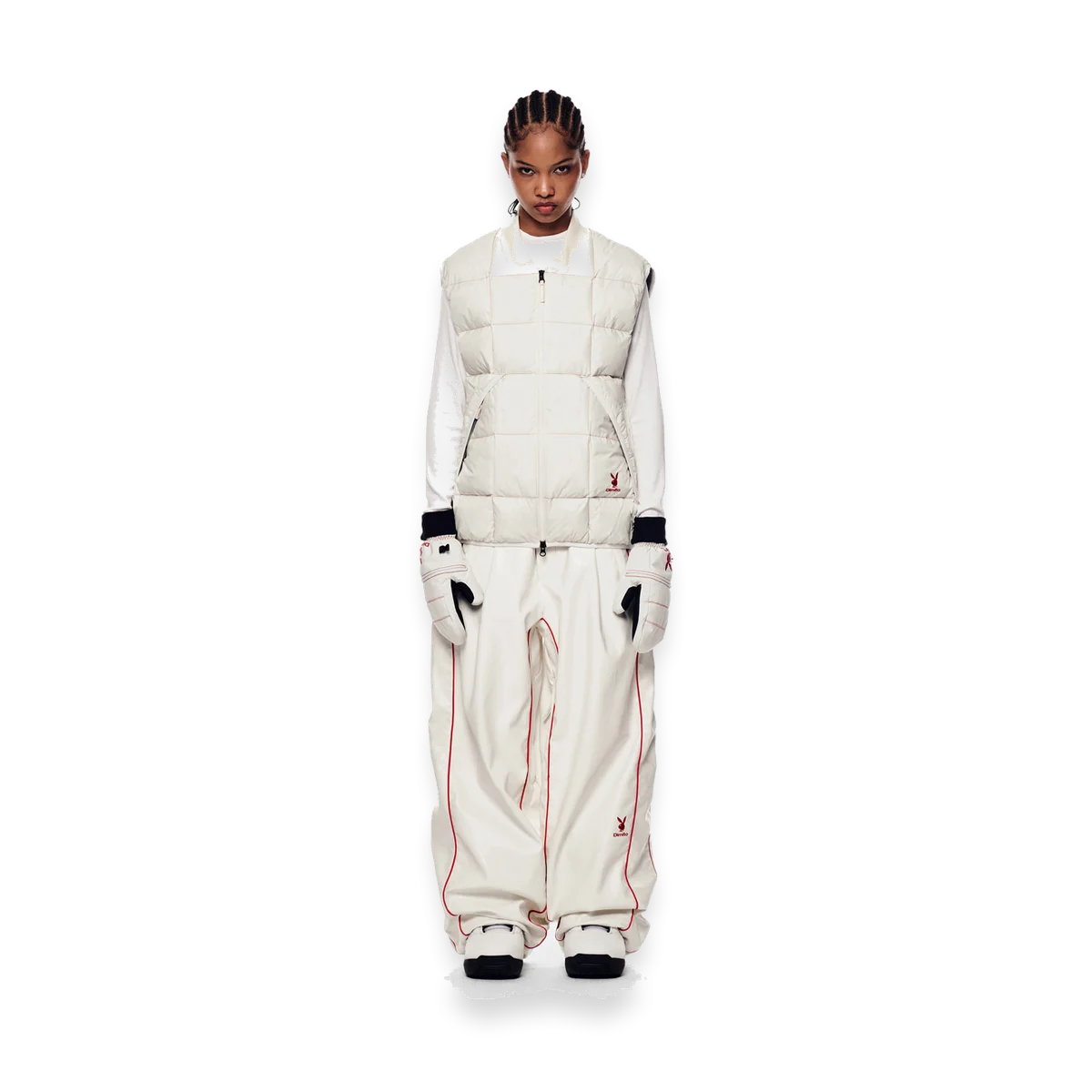 2526 PLAYBOY x DIMITO STITCHED DOWN VEST OFF WHITE