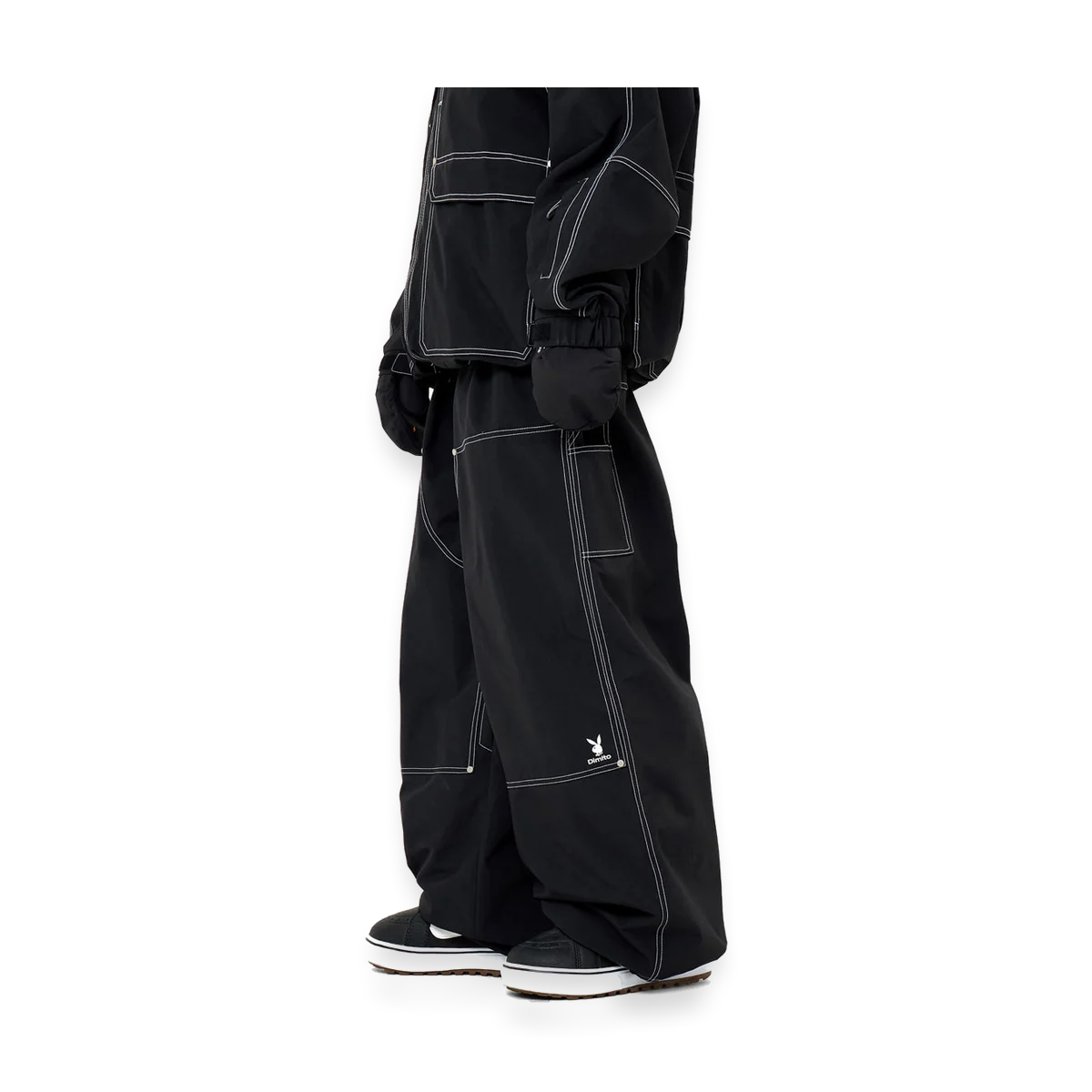 2526 PLAYBOY x DIMITO DOUBLE KNEE PANTS BLACK