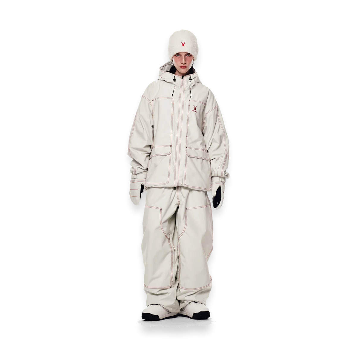 2526 PLAYBOY DIMITO DOUBLE KNEE PANTS OFF WHITE