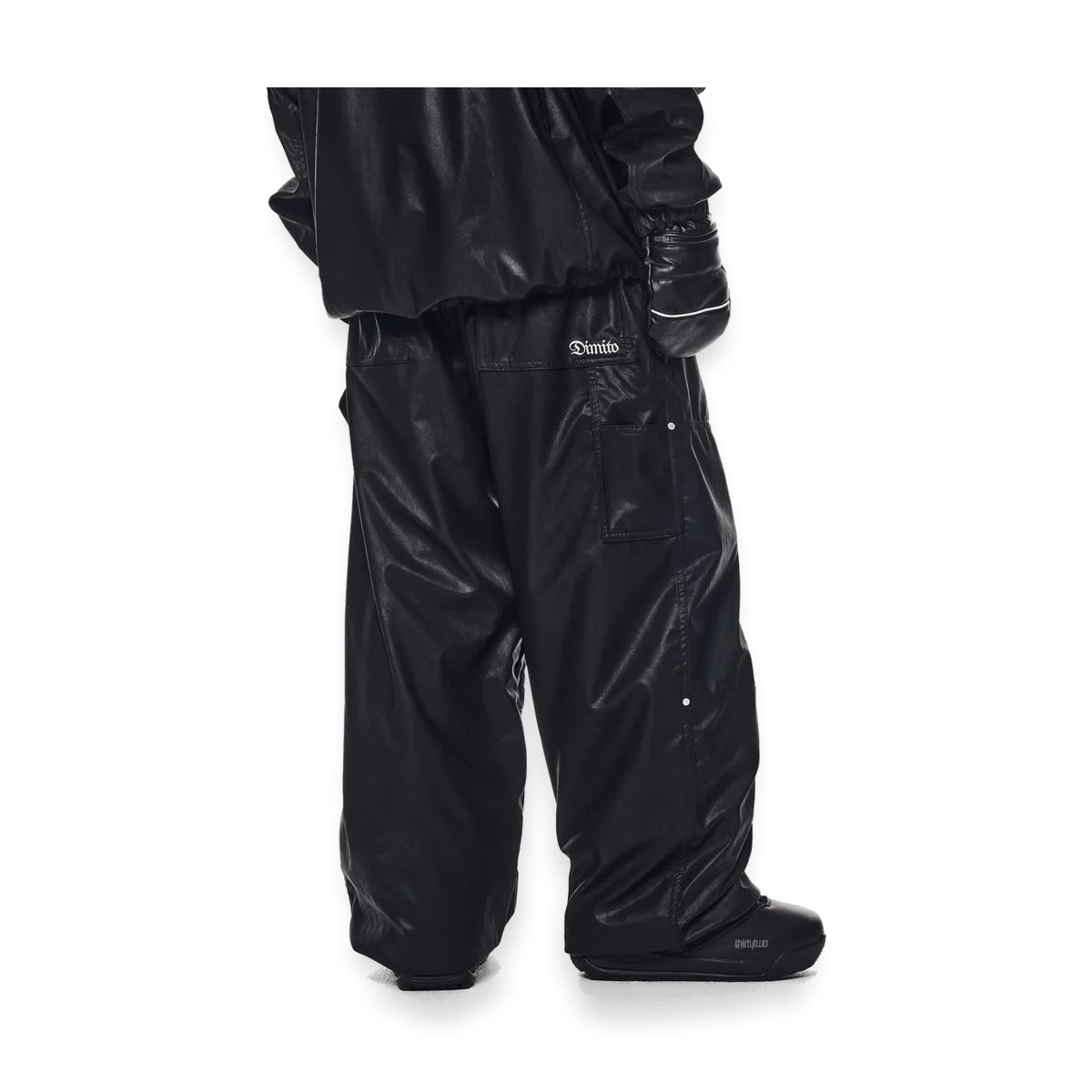 2526 PLAYBOY DIMITO CARPENTER FAUX LEATHER PANTS BLACK