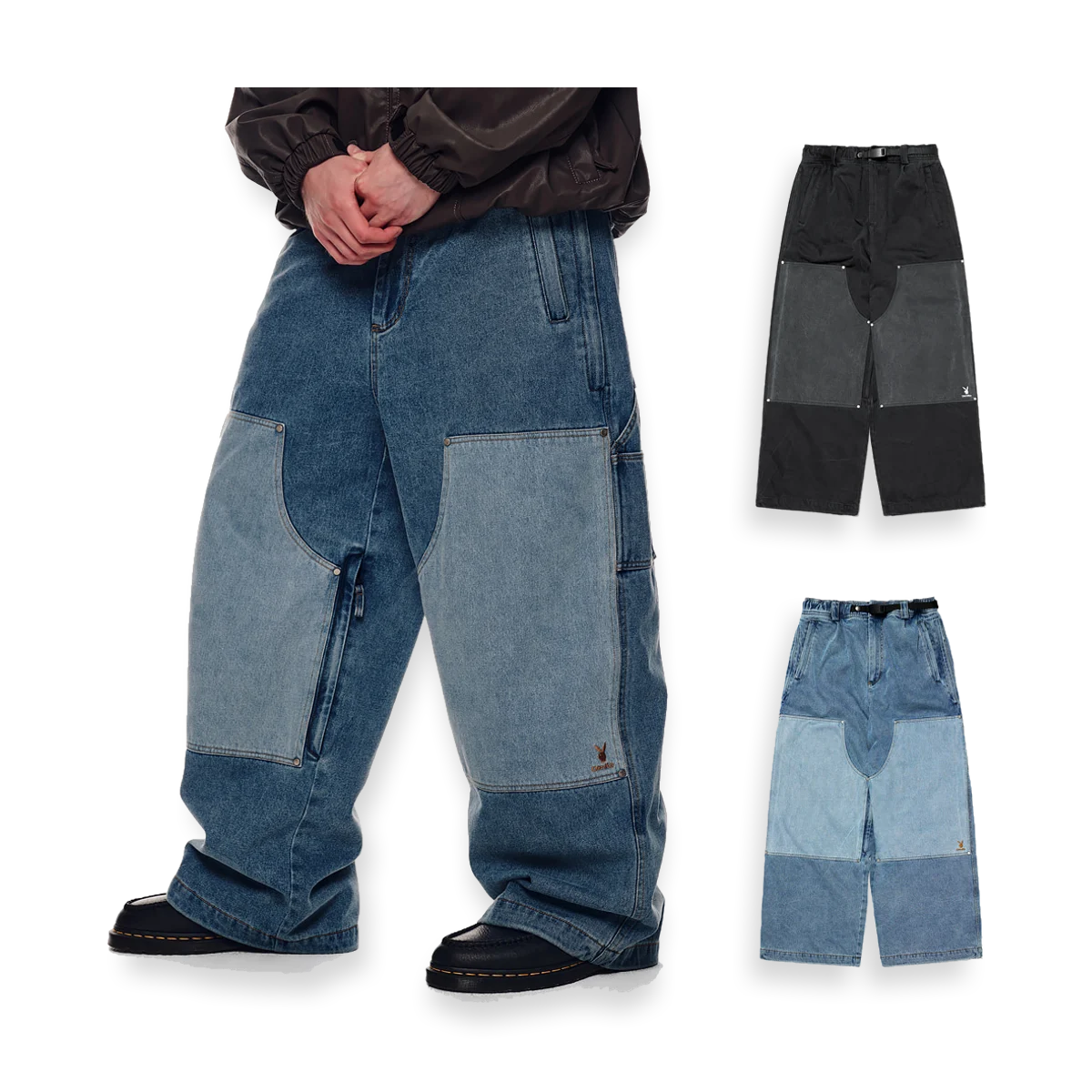 2526 PLAYBOY DIMITO DOUBLE KNEE DENIM PANTS