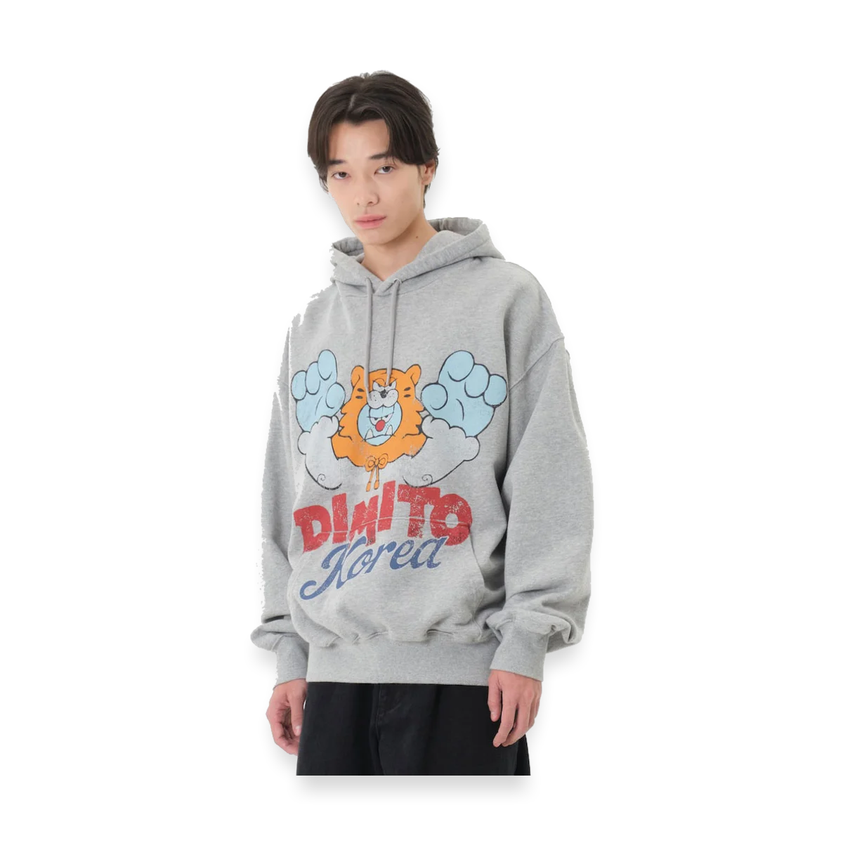 2526 TEAM KOREA REPLICA TURRI CARTOON LOGO HOODIE ASH