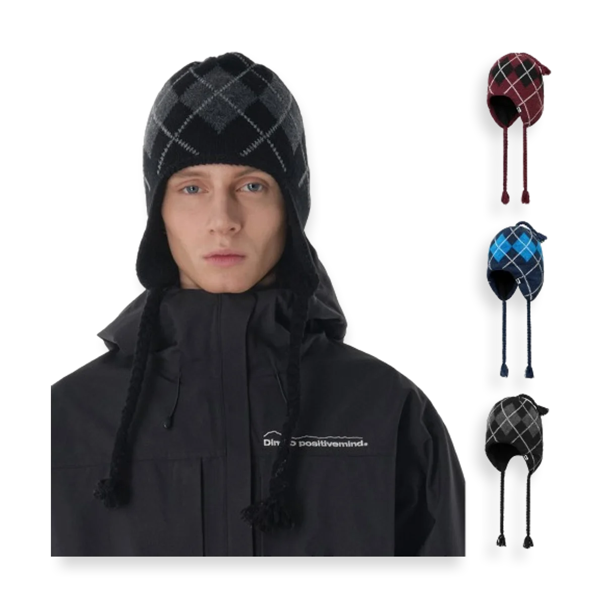 2526 BASIC ARGYLE EAR FLAP BEANIE