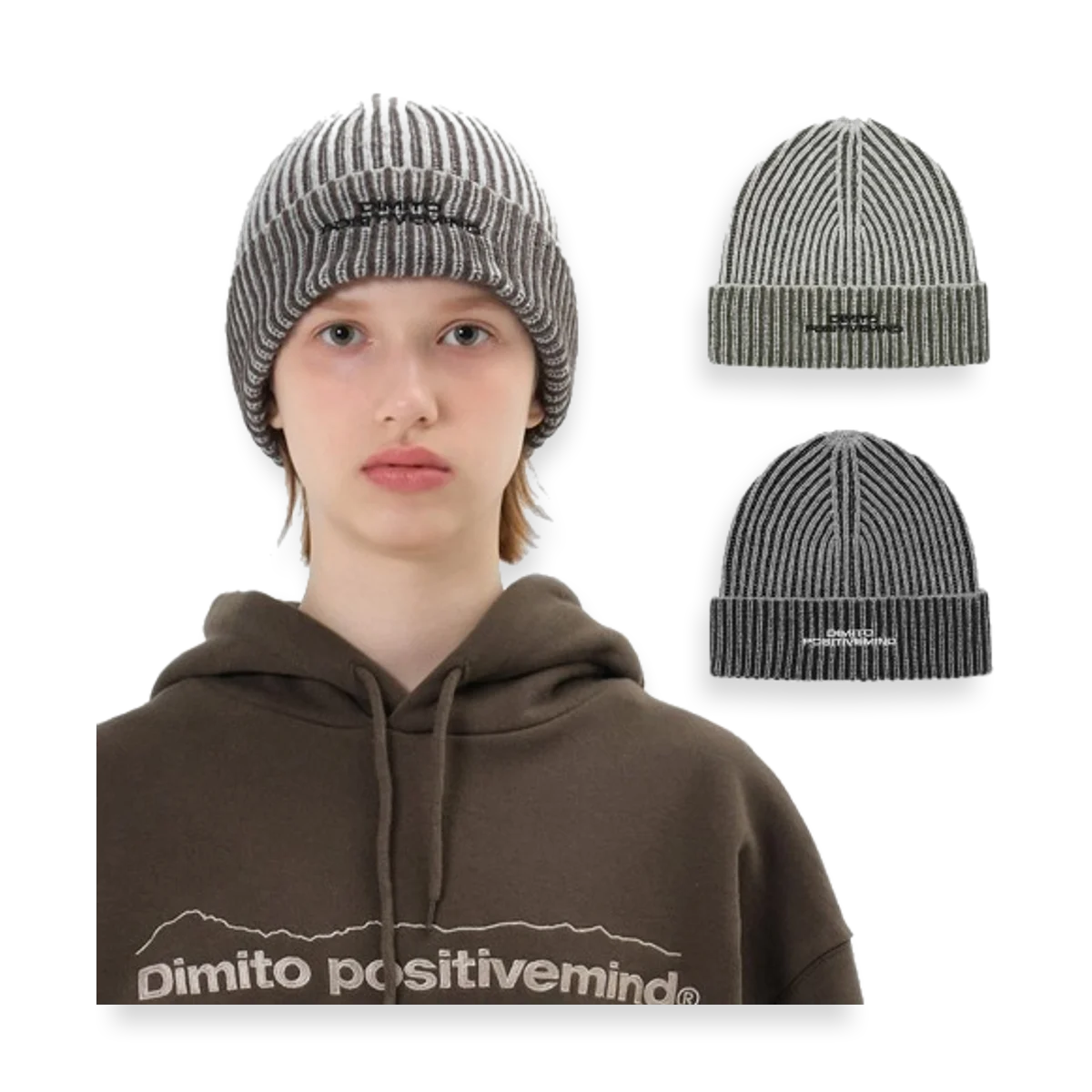 2526 TWOTONE MIXED BEANIE
