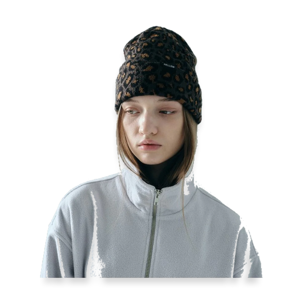 2526 LEOPARD BEANIE BROWN