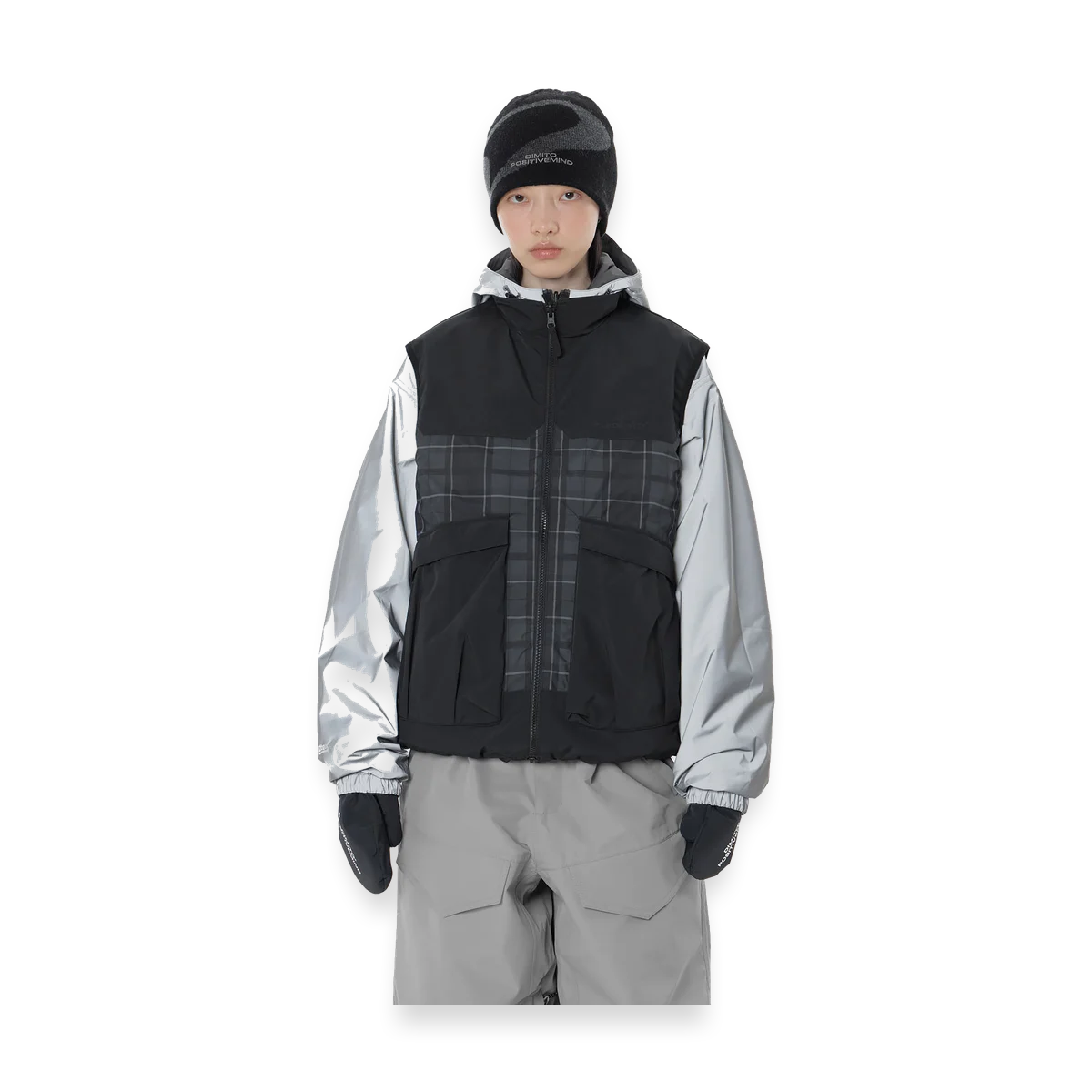 2627 REVERSIBLE WIND VEST NAVY CHECK