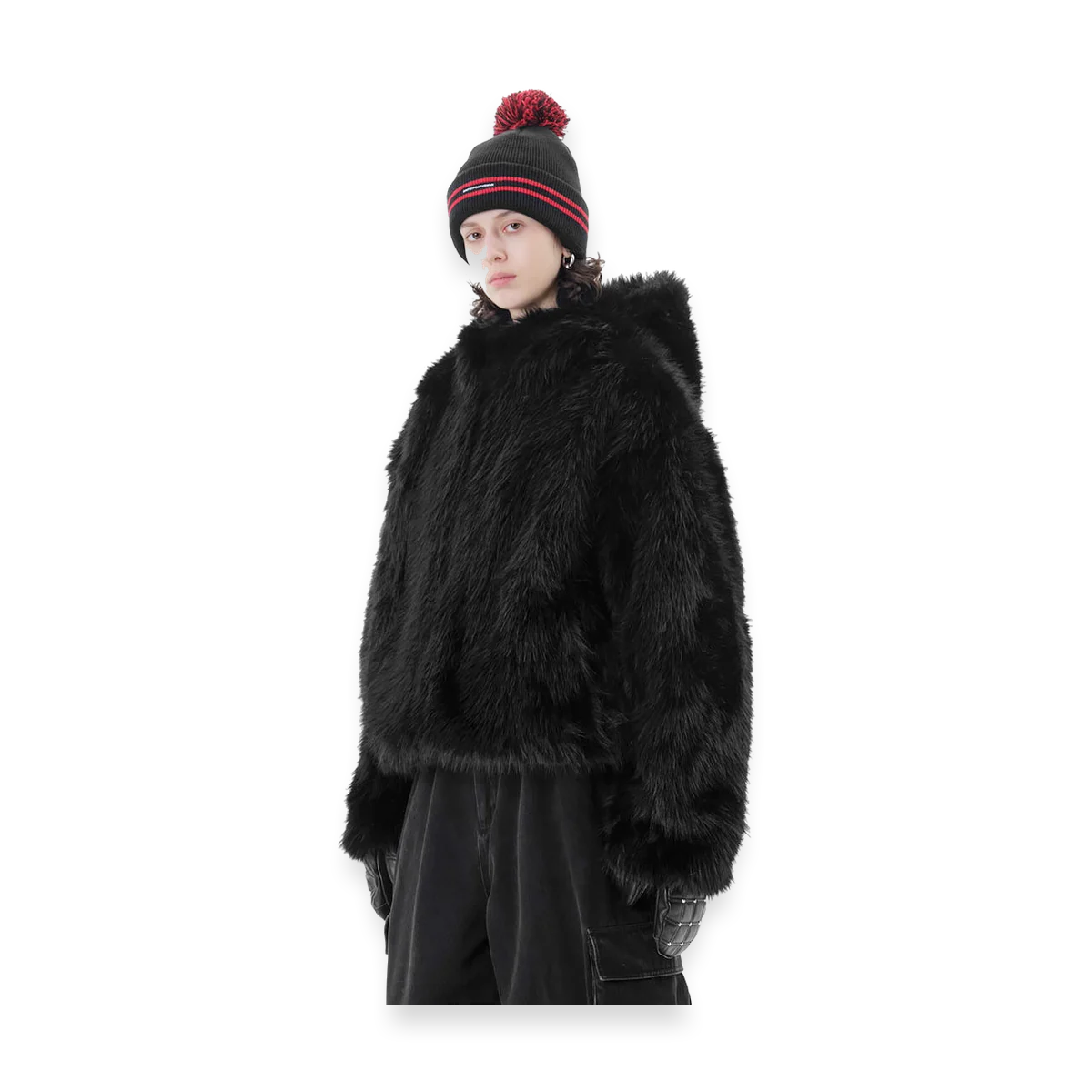2627 FAUX FUR HD JACKET BLACK BEAR