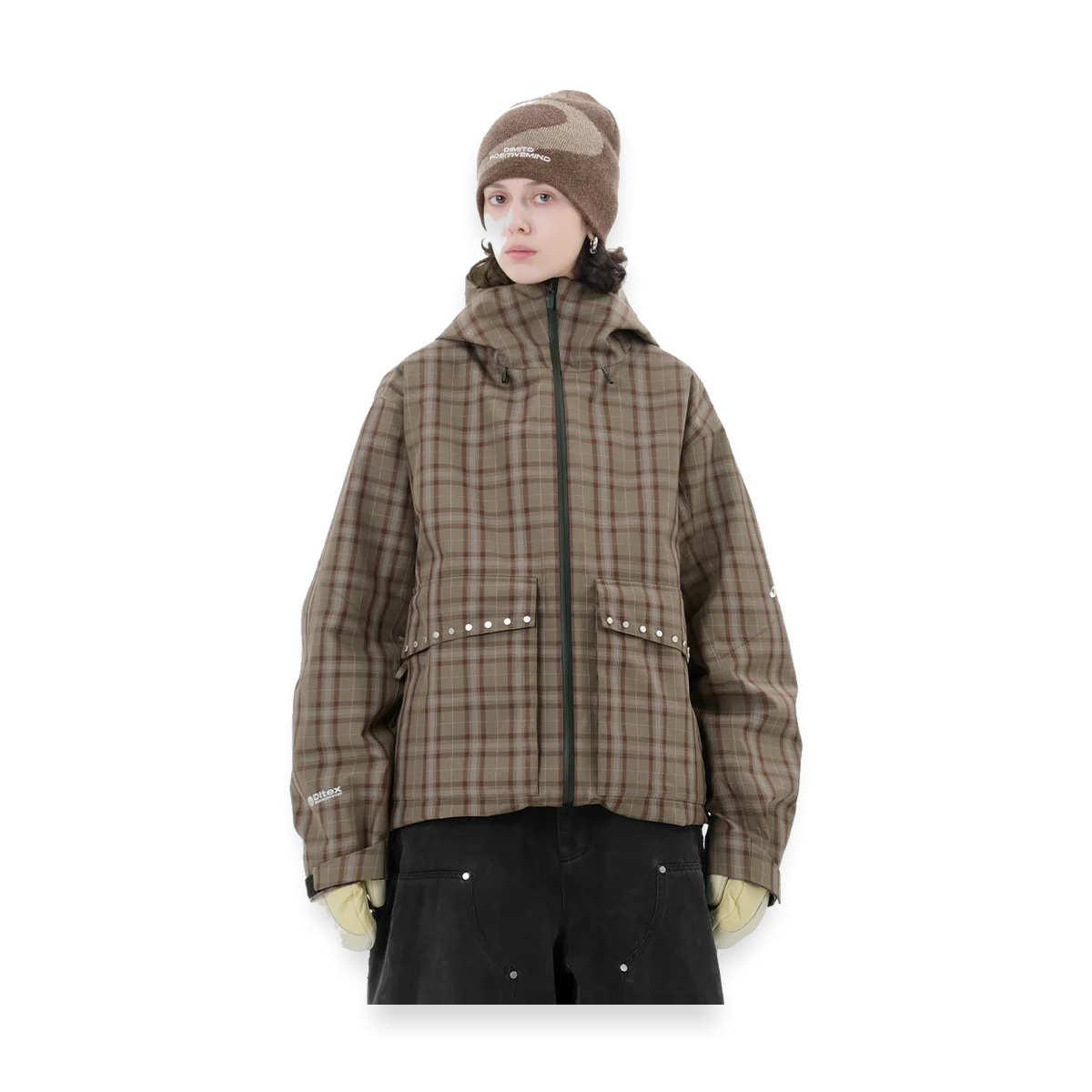 2627 STUD 2L JACKET BROWN CHECK