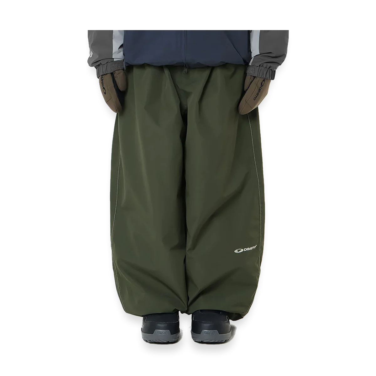 2627 BANDED WIDE PANTS DRY MUGWORT