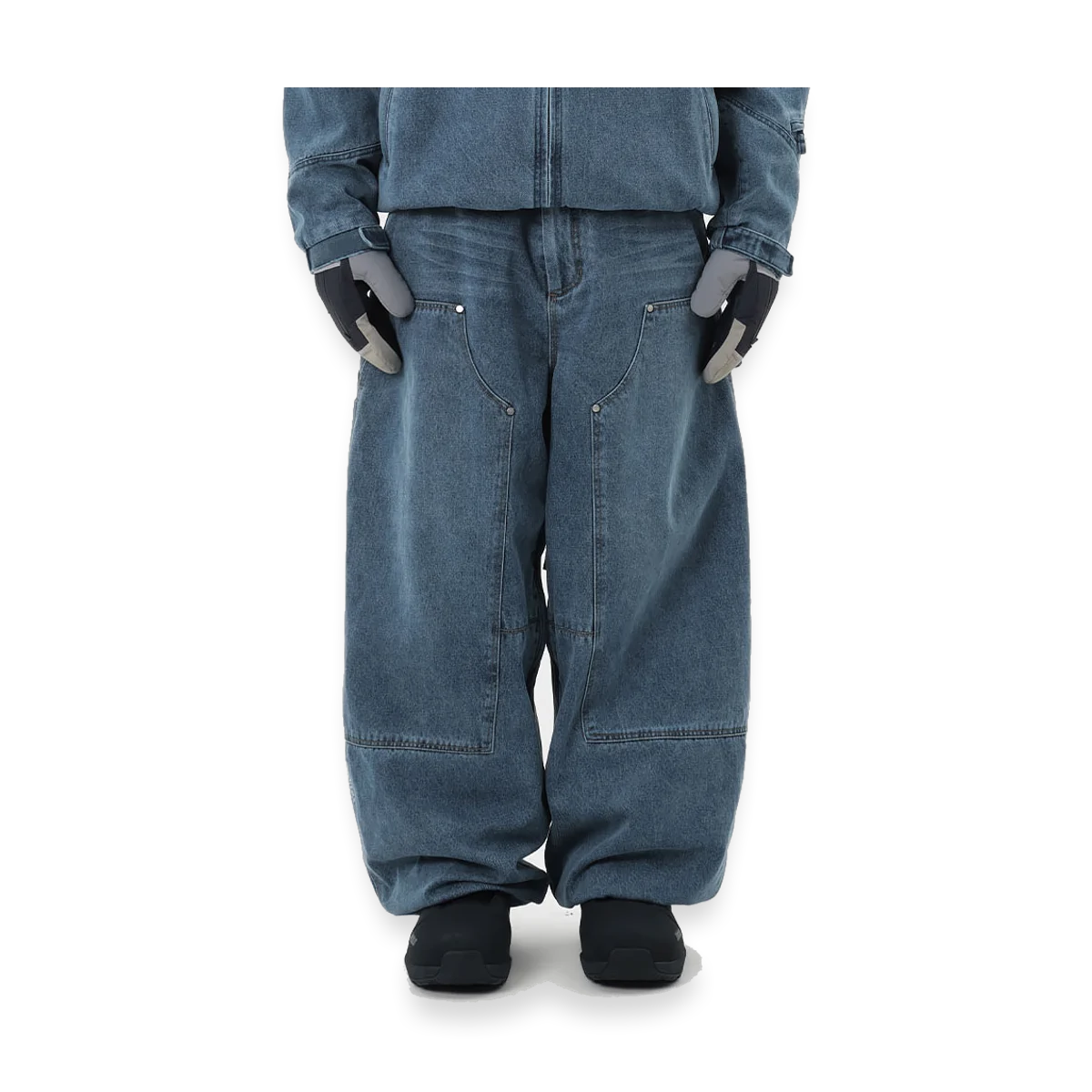 2627 DENIM DOUBLE KNEE PANTS PW BLUE